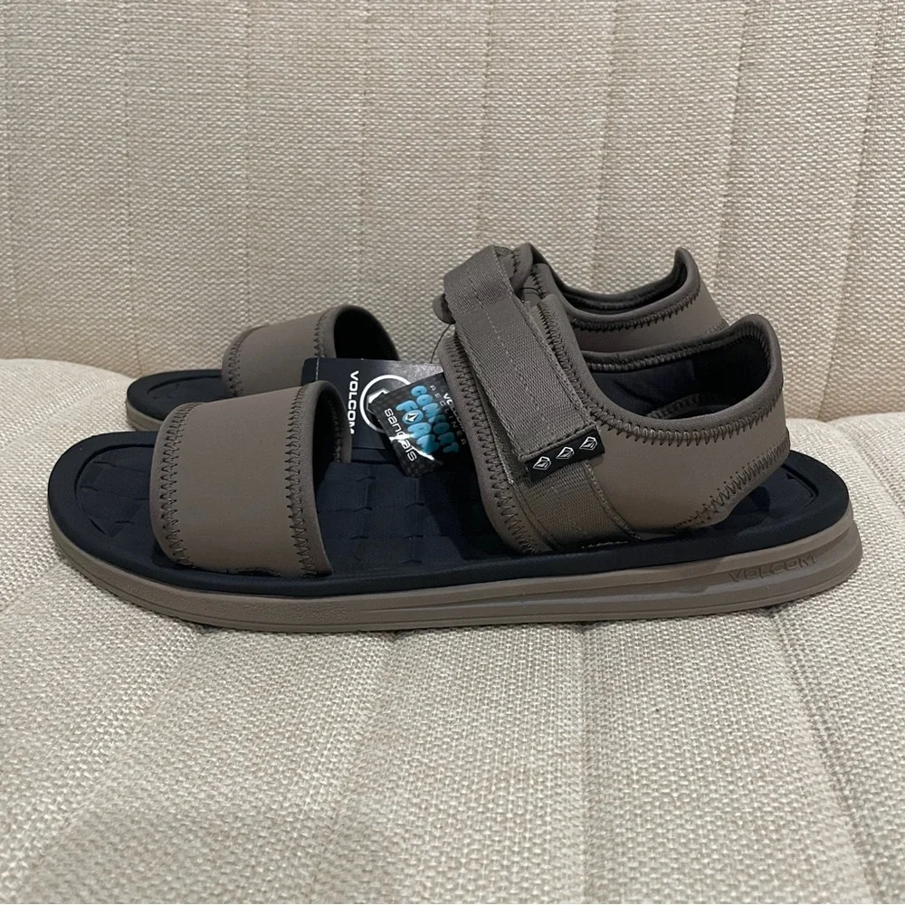 NEW Volcom V.CO Draft Sport Sandals Mens‎ 11 Khaki Black V0812300 Comfort Foam
